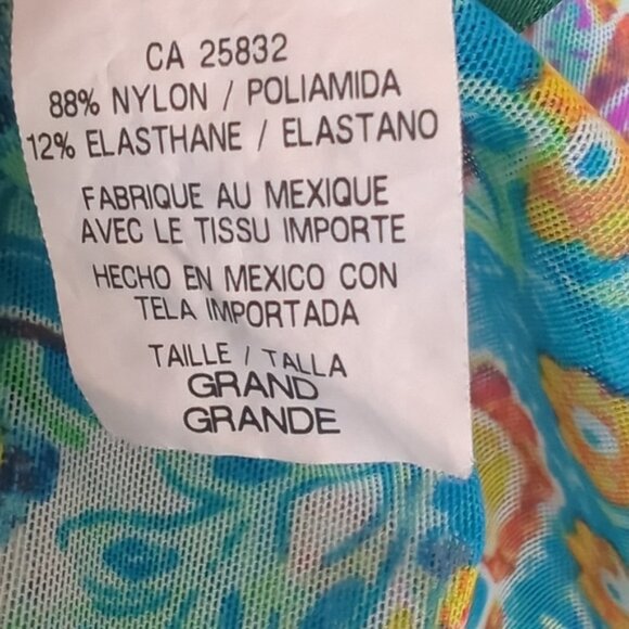 Lauren Ralph Lauren Size L Cover Up Carnivale Paisley Mesh Tunic Drop Waist - Picture 9 of 9